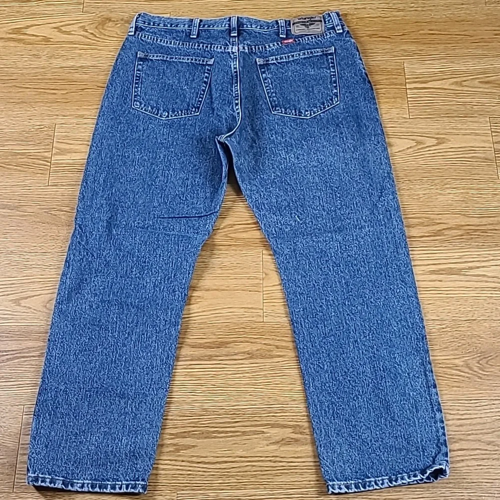 WRANGLER VINTAGE MENS STRAIGHT PREMIUM FADED DISTRESSED STONE WASH JEANS 38x28
